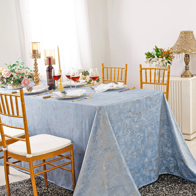 Rectangular Holland Velvet Tablecloth 90x156 Dusty Blue