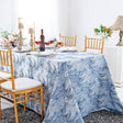 Rectangular Mirage Jacquard Polyester Tablecloth 90x156 Dusty Blue