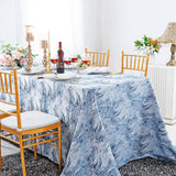 Rectangular Mirage Jacquard Polyester Tablecloth 90x156 Dusty Blue