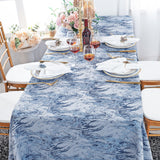 Rectangular Mirage Jacquard Polyester Tablecloth 90x156 Dusty Blue