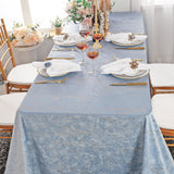 Rectangular Holland Velvet Tablecloth 90x132 Dusty Blue