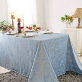 Rectangular Holland Velvet Tablecloth 90x132 Dusty Blue
