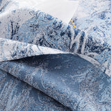 Rectangular Mirage Jacquard Polyester Tablecloth 90x156 Dusty Blue