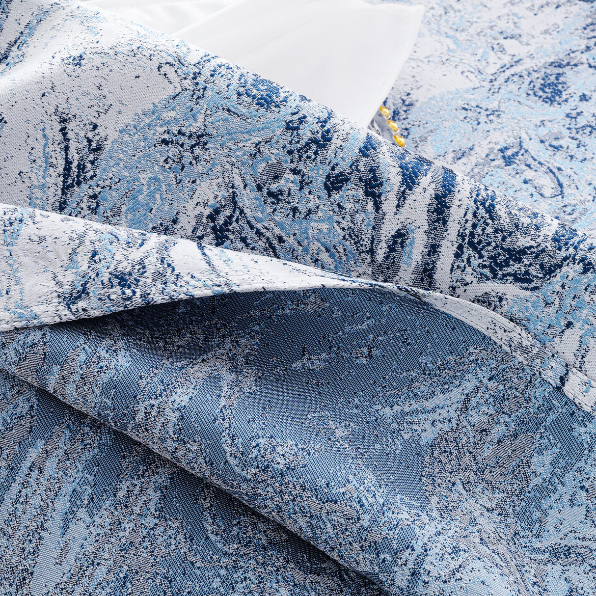 Round Polyester Tablecloth 120" Seamless Mirage Jacquard Dusty Blue