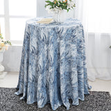 Round Polyester Tablecloth 120" Seamless Mirage Jacquard Dusty Blue