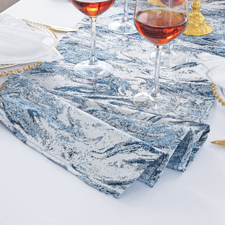 Jacquard Table Runner 13x108 Dusty Blue