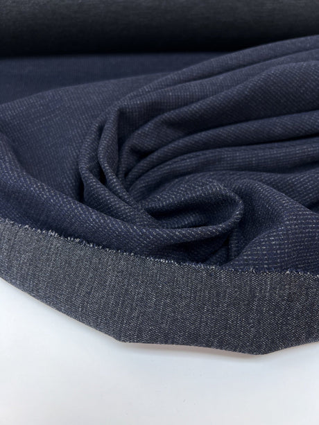 Polyester Blend Knit Gray-Blue Striped
