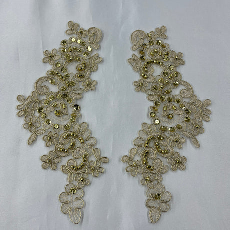 Beaded Floral Lace Applique