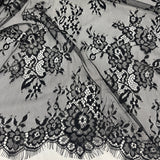 3 Yards Chantilly Embroidered Lace Fabric with Eyelash Scallop