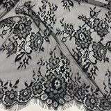 Embroidered Lace Fabric with Eyelash Scallop