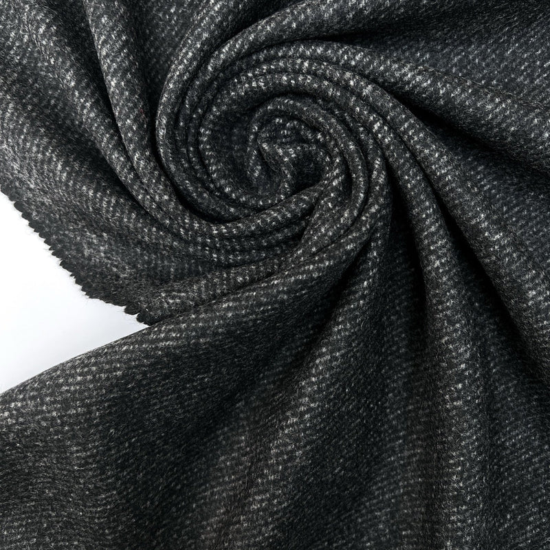 Italian Wool Tweed Fabric Gray Shade