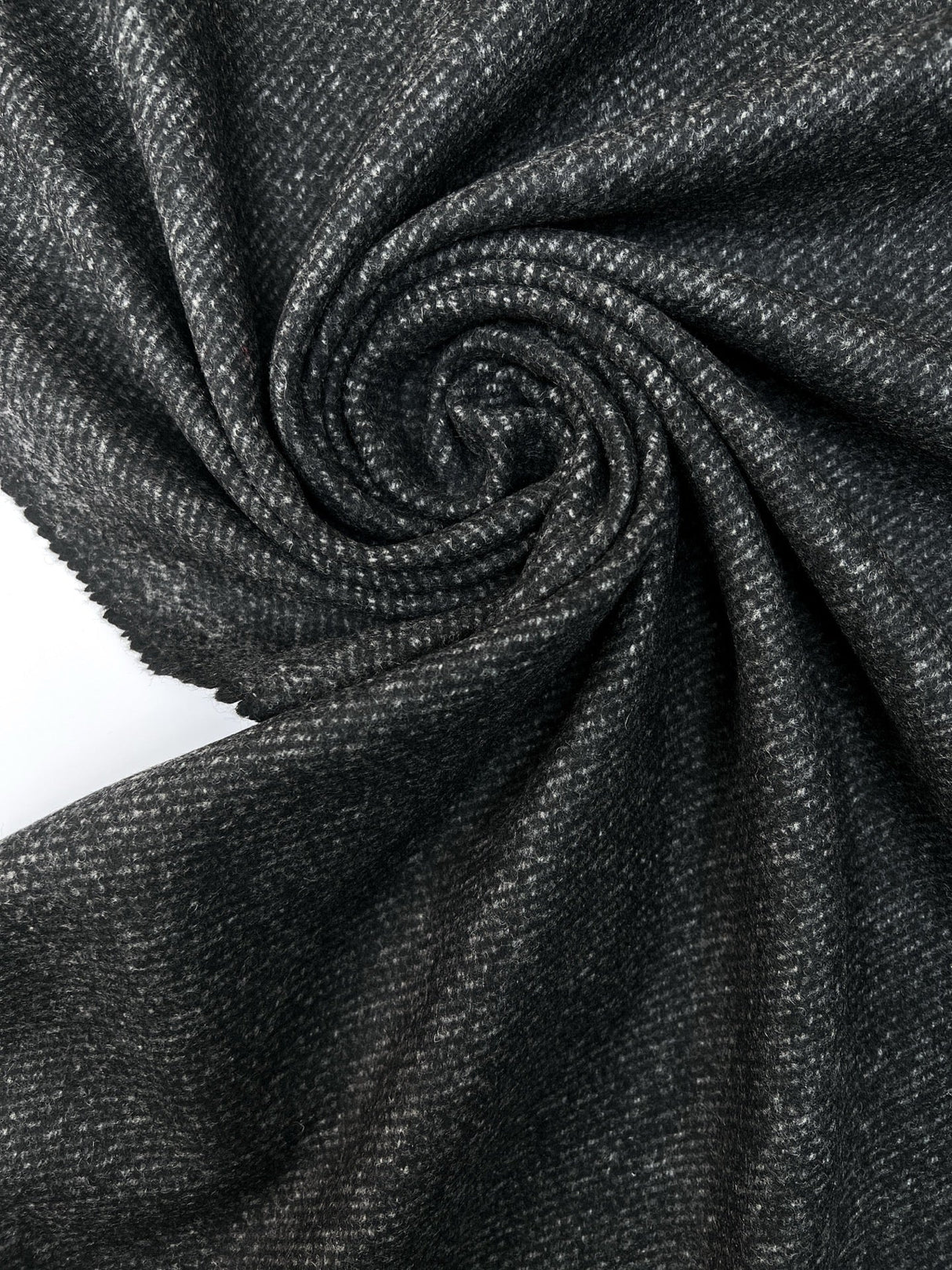 Italian Wool Tweed Fabric Gray Shade