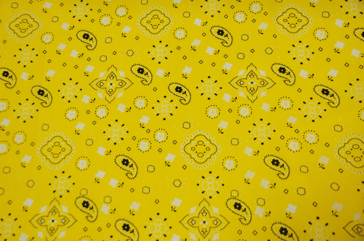 Bandana Cotton Print Polyester Cotton Broadcloth Fabric - Multiple Colors, 58/60" Width (1 Yard)