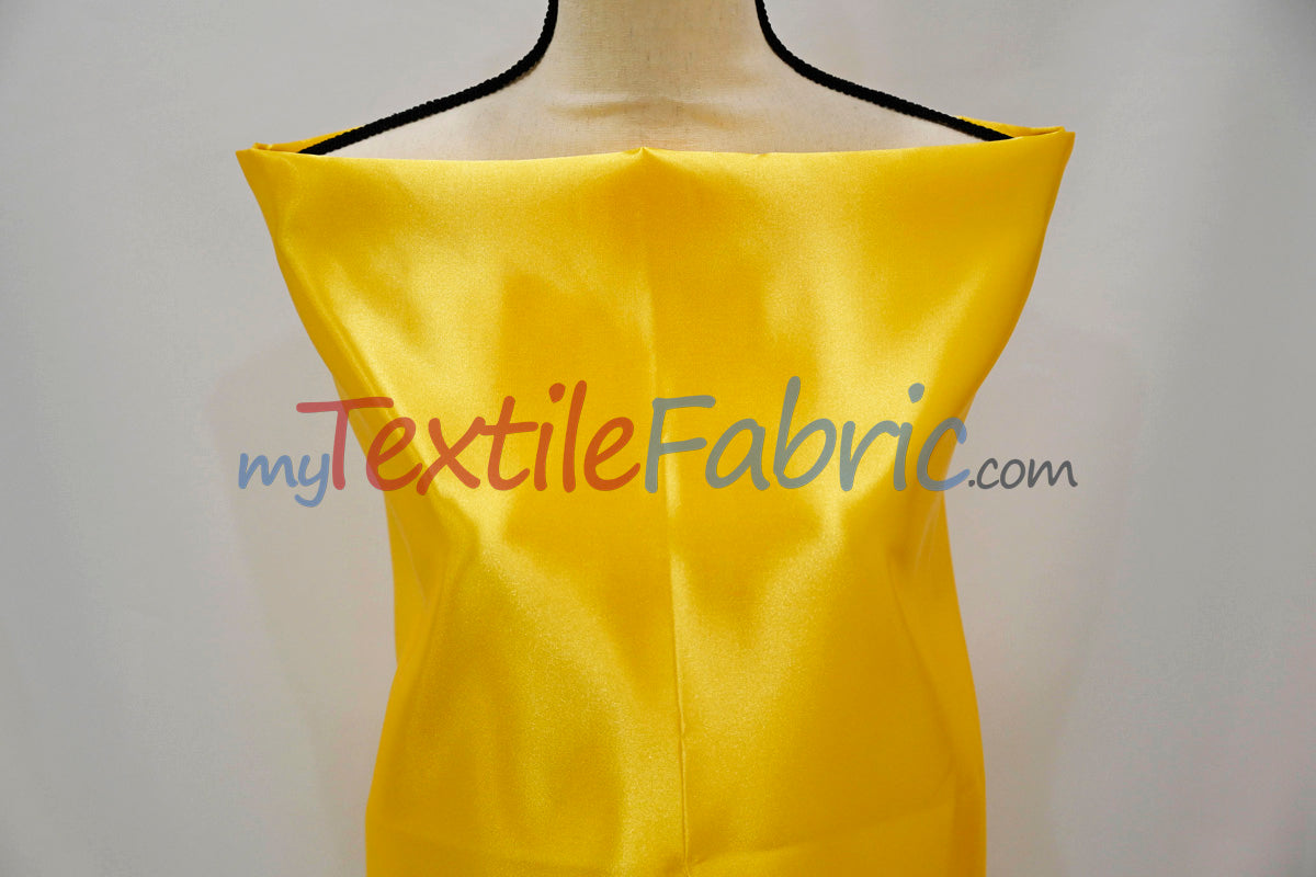 Bridal Satin Polyester Fabric - Shiny Solid, 58/60" Width, Multiple Colors (Yards, Bolts, Sample Swatches)