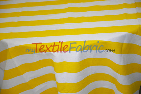10 Oz 100% Cotton Canvas 2" Stripe Fabric - Multiple Colors, 60" Wide (1 Yard)