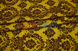 Damask Flocking Taffeta Fabric - Flocking Velvet Damask, 58/60" Width (1 Yard)