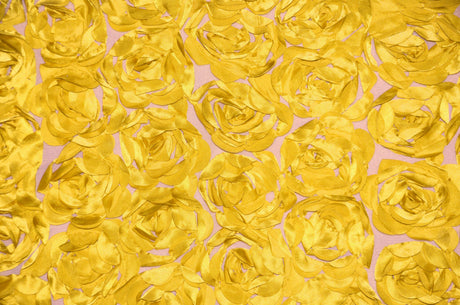 Rosette Satin Bordeaux Polyester Fabric - 3D Floral Satin Embroidered On A Mesh, Bordeaux, 52" Width (1 Yard)