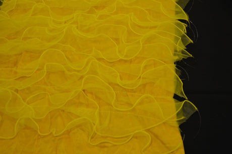 Organza Ruffled Taffeta Polyester Fabric - Layered Horizontal Ruffles, 57" Width, Multiple Colors (1 Yard)