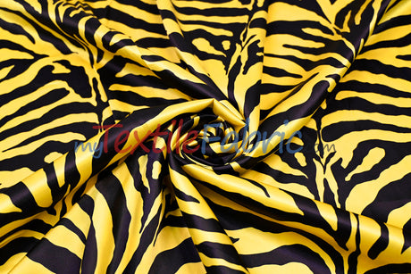Zebra Charmeuse Satin Fabric - Zebra Print, 58/60" Width, Multiple Colors (1 Yard)