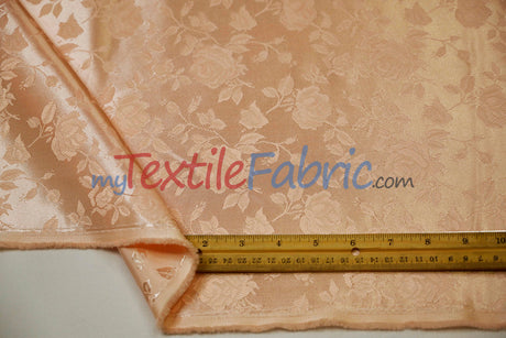 Satin Jacquard Satin Polyester Fabric - Satin Flower Brocade, 58/60" Width, Sample Swatch 3"x3" (1 Sample Swatch)