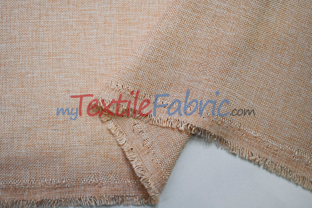 Vintage Linen Polyester Fabric - Faux Burlap, Rustic Natural Look, 58/60" Width (1 Yard)