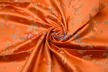Dragon Brocade Chinese Brocade Fabric - Dragon Pattern, 45" Width (1 Yard)