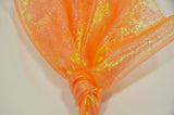 Crush Iridescent Pearl Organza Polyester Fabric - Sheer Crushed Holographic, 38/40" Width (1 Yard)