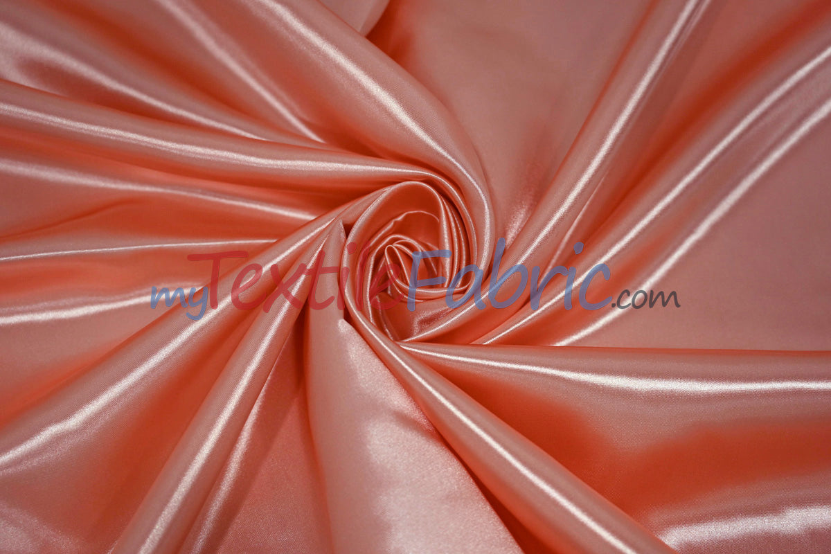 Bridal Satin Polyester Fabric - Shiny Solid, 58/60" Width, Multiple Colors (Yards, Bolts, Sample Swatches)