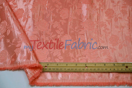 Satin Jacquard Satin Polyester Fabric - Satin Flower Brocade, 58/60" Width, Sample Swatch 3"x3" (1 Sample Swatch)
