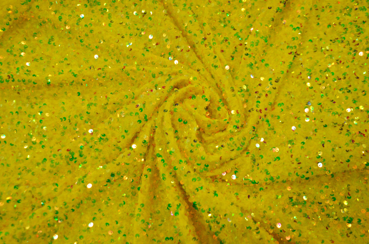 Sequins Stretch Velvet Polyester Spandex Fabric - Sequins On Plush Velvet, Multiple Colors, 60" Width (By The Yard)