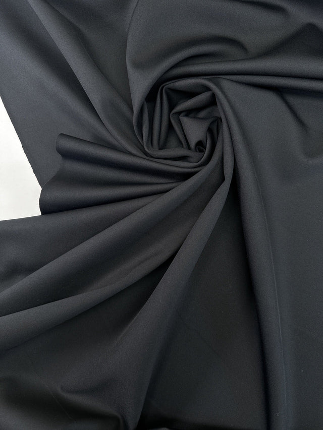 Black Polyester Elastane Knitted Fabric