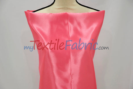 Bridal Satin Polyester Fabric - Shiny Solid, 58/60" Width, Multiple Colors (Yards, Bolts, Sample Swatches)