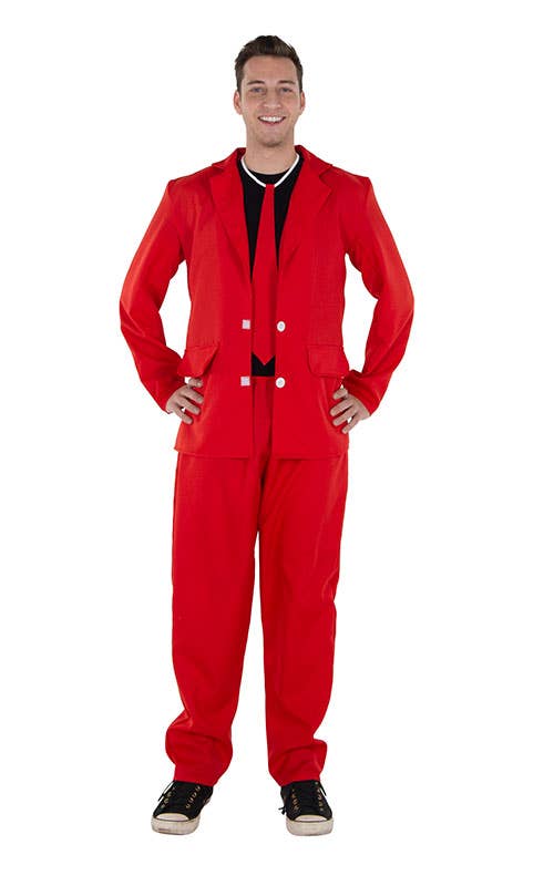 Neon Red 3 Piece Suit Costume - Adults