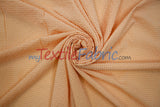Gingham Seersucker 100 Percent Polyester Fabric - Yellow, Apricot, Pink Gingham Pattern, 57/59" Width (1 Yard)