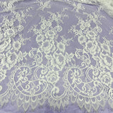 Embroidered Lace Fabric with Eyelash Scallop