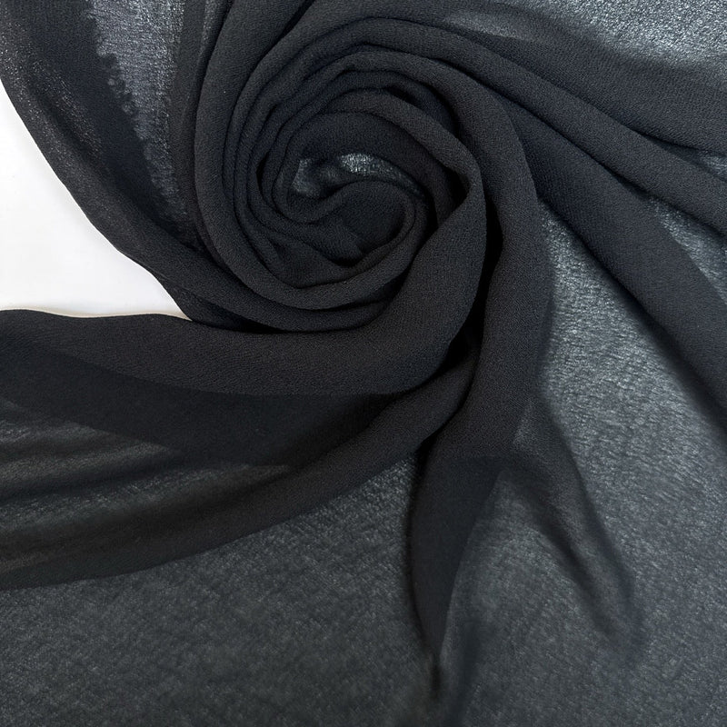 Black Polyester Crepe