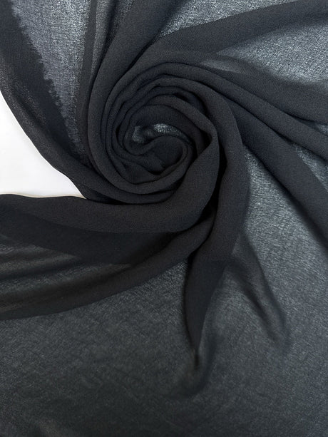 Black Polyester Crepe