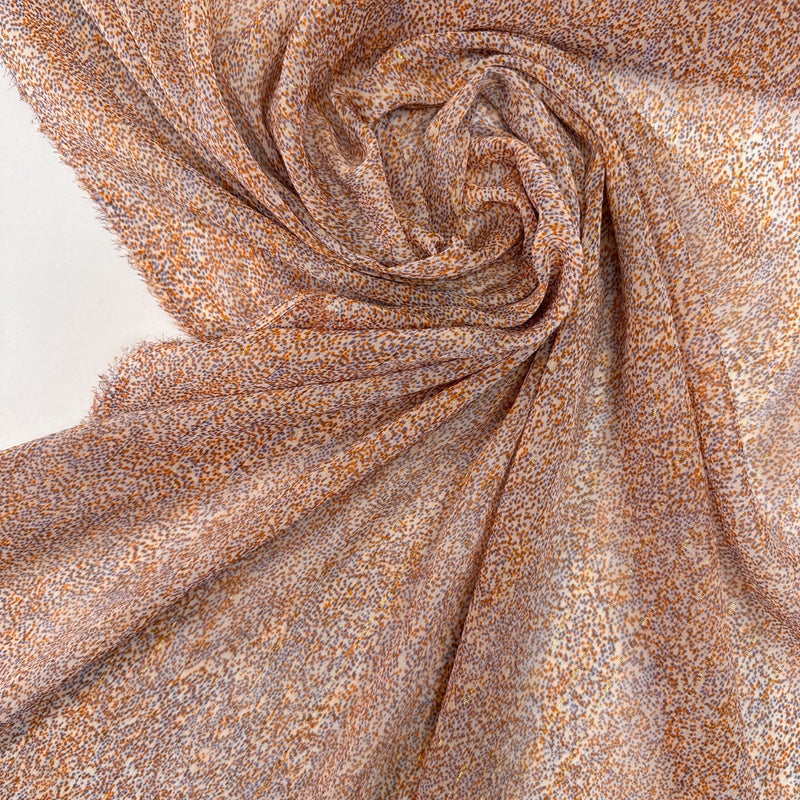 Printed Stripe Polyester Lurex Chiffon