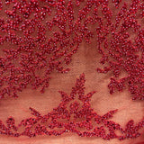 Beaded Lace Fabric Embroidered Mesh