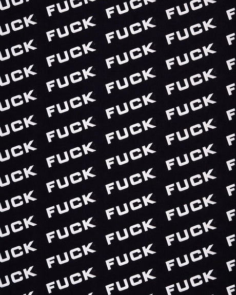 Printed Nylon Spandex Black & White Bold Text