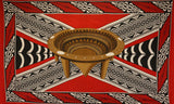 Kingdom Of Tonga Kava Bowl All Around Border Crossing Pattern Sarong Polyester Fabric - Vibrant Colors, 72" L X 45" W (1 Piece)