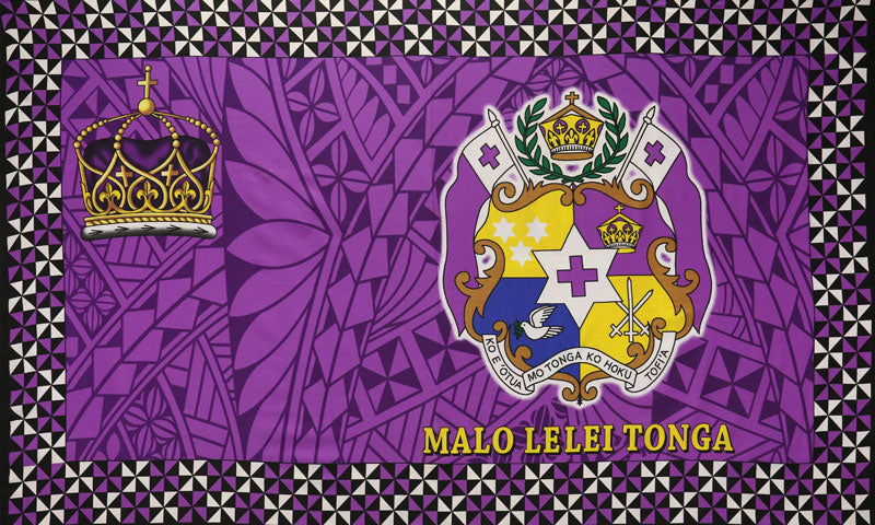 Malo Lelei Tonga Crown Sarong Polyester Fabric - Vibrant Multicolor Tongan Style, 72" L x 45" W (1 Piece)