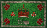Kingdom Of Tonga Crown Turtle Plumeria Polyester Fabric - Multi Color Crown Turtle Plumeria Pattern, 72" L X 45" W (1 Piece)