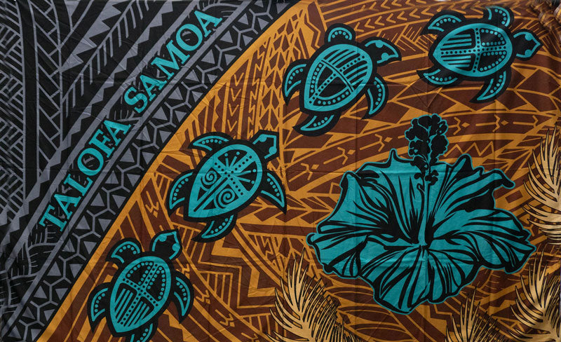 Polyester Sarong Sea Turtles Hibiscus
