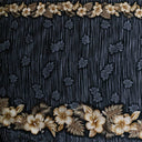 Cotton Barkcloth Hibiscus Palm Double Border Fabric
