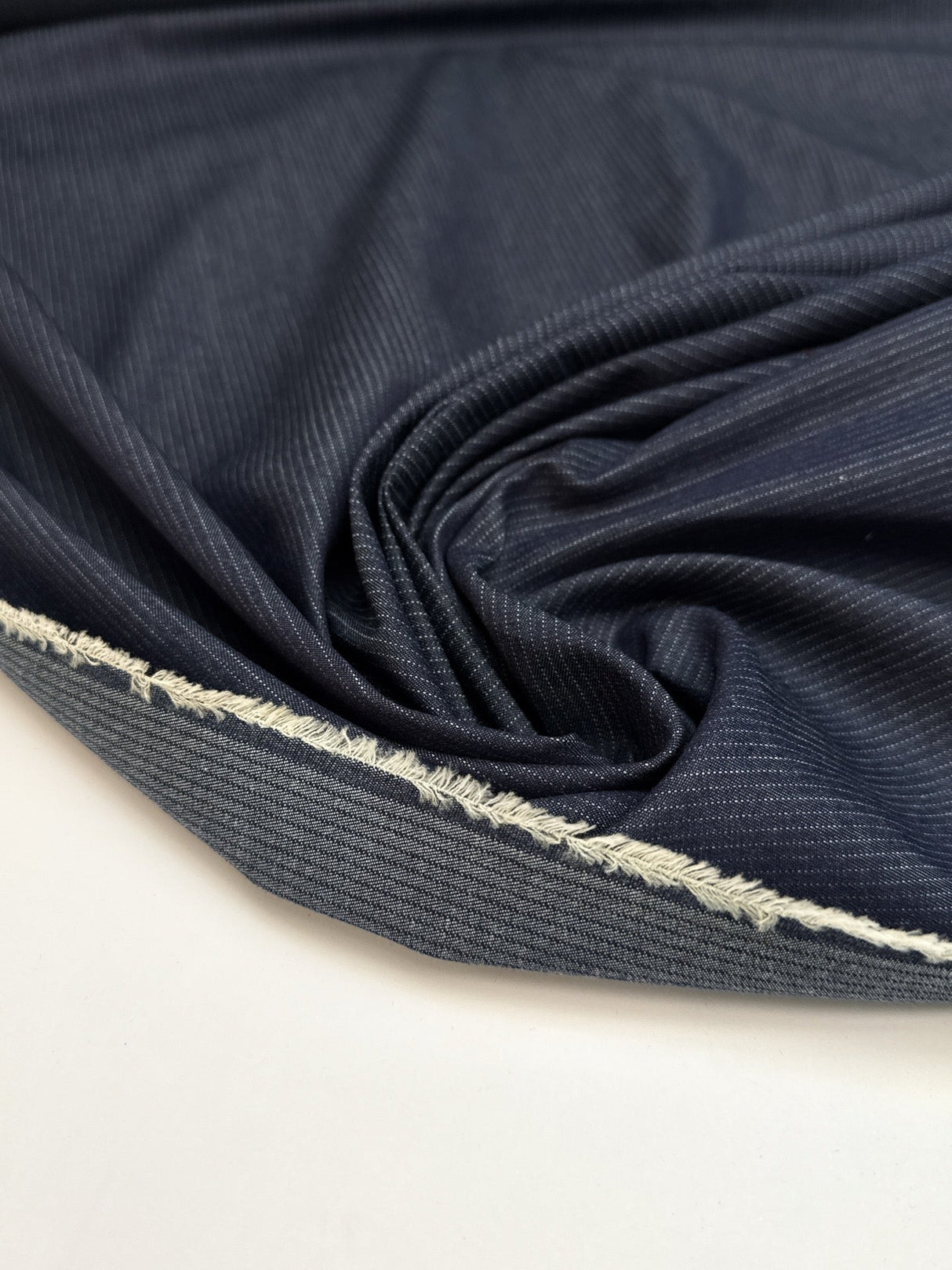 Cotton Denim Striped Blue