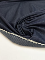 Cotton Denim Striped Blue