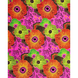 African Print Fabric Ankara Polyester Fabric - Pink, Red, Yellow Floral Fiyah, 45" Width (Per Yard)