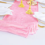 Crushed Velvet Table Runner 13x108 Pink
