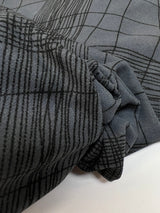 Acrylic Knitted Fabric Printed Checked Blue